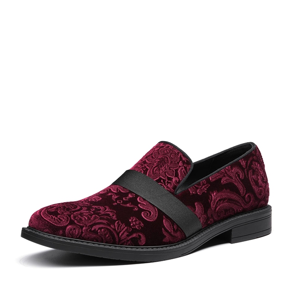Men's Slip-On Tuxedo Dress Shoes - RED WINE -  0